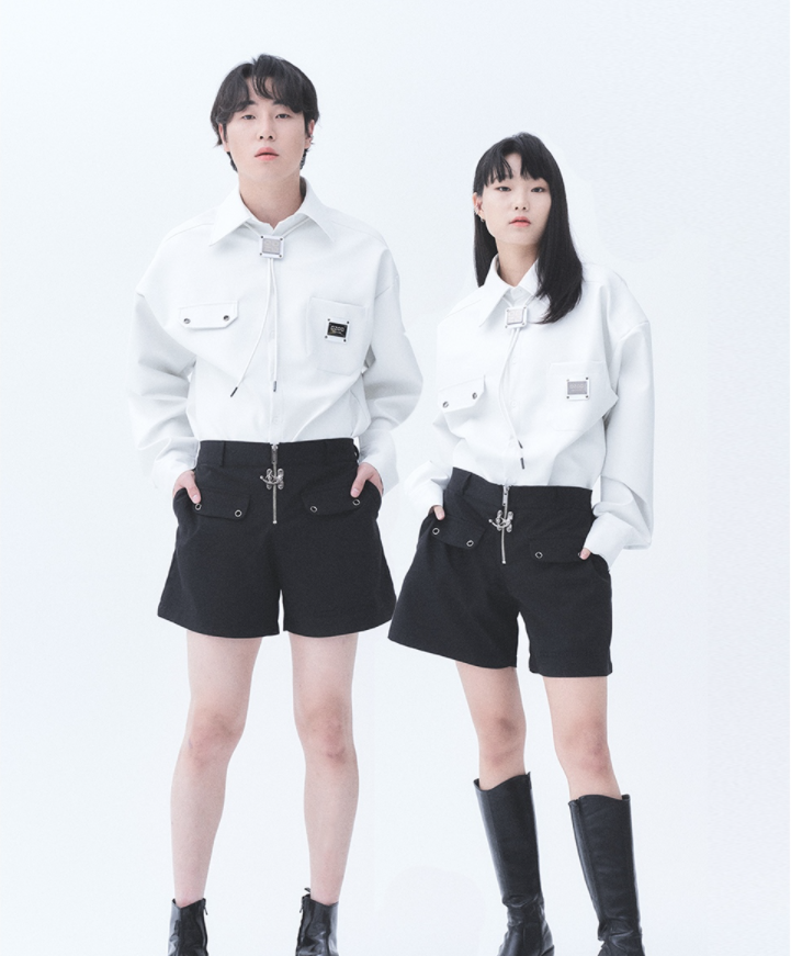 オージーオーディー(OZOD) LEATHER SHIRTS_WHITE