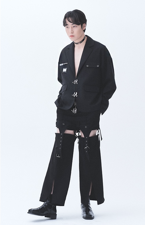 オージーオーディー(OZOD)  SOLID DROP BLAZER_BLACK