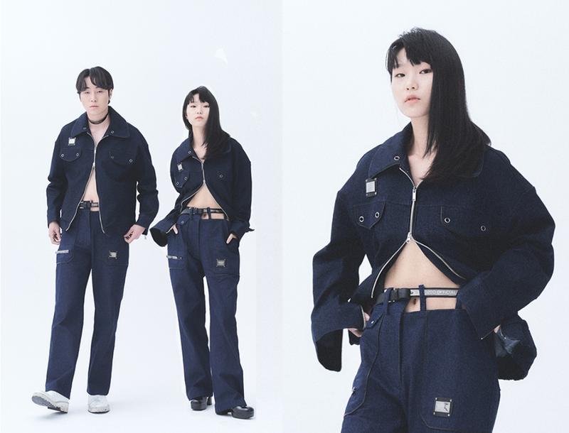 オージーオーディー(OZOD)  DENIM DROP JACKET_NAVYBLUE