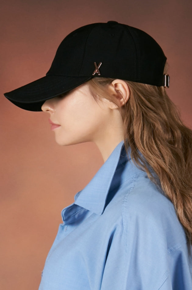 VARZAR(バザール) Rose Gold Stud Overfit Ball Cap black
