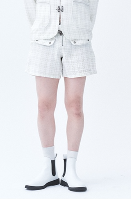 オージーオーディー(OZOD)  TWEED SHORTS_WHITE