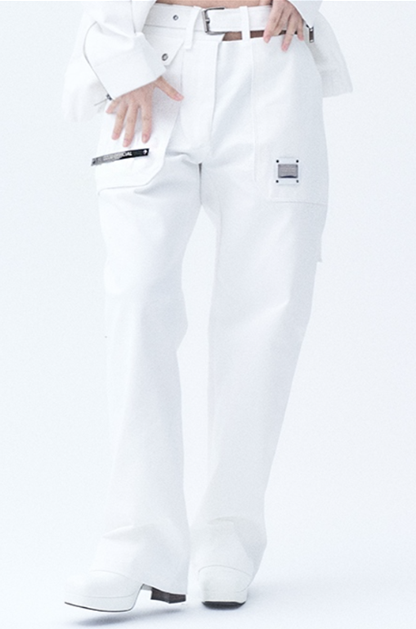 オージーオーディー(OZOD)  DENIM POCKET PANTS_WHITE