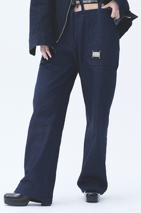 オージーオーディー(OZOD)  DENIM POCKET PANTS_WHITE