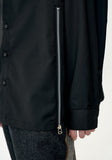 オーワイ(OY) 	CUTTING ZIPPER SHIRTS-BLACK