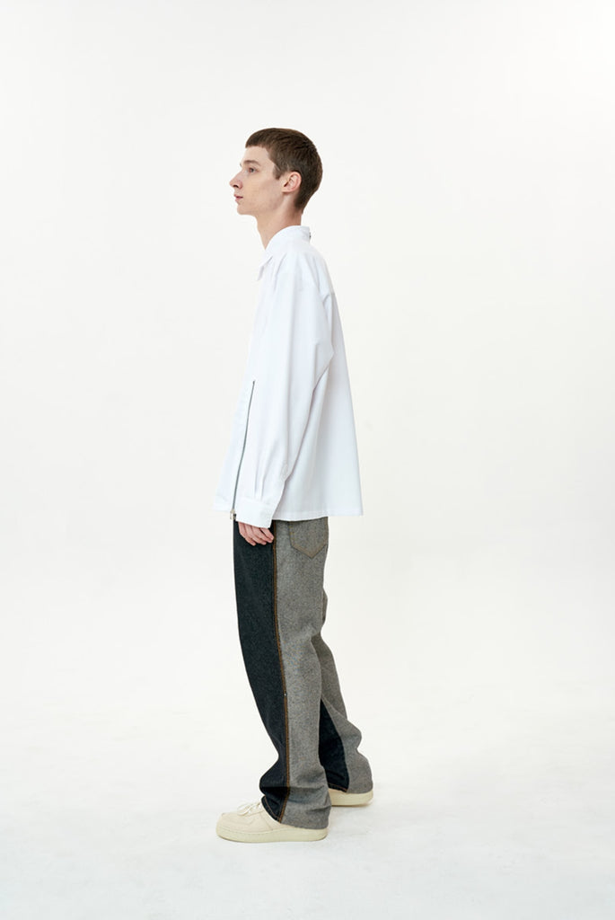 オーワイ(OY) CUTTING ZIPPER SHIRTS-WHITE – UNDERSTUDY CLUB