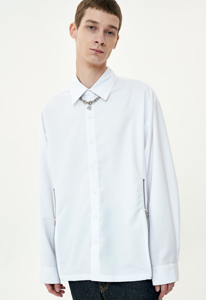 オーワイ(OY) CUTTING ZIPPER SHIRTS-WHITE – UNDERSTUDY CLUB