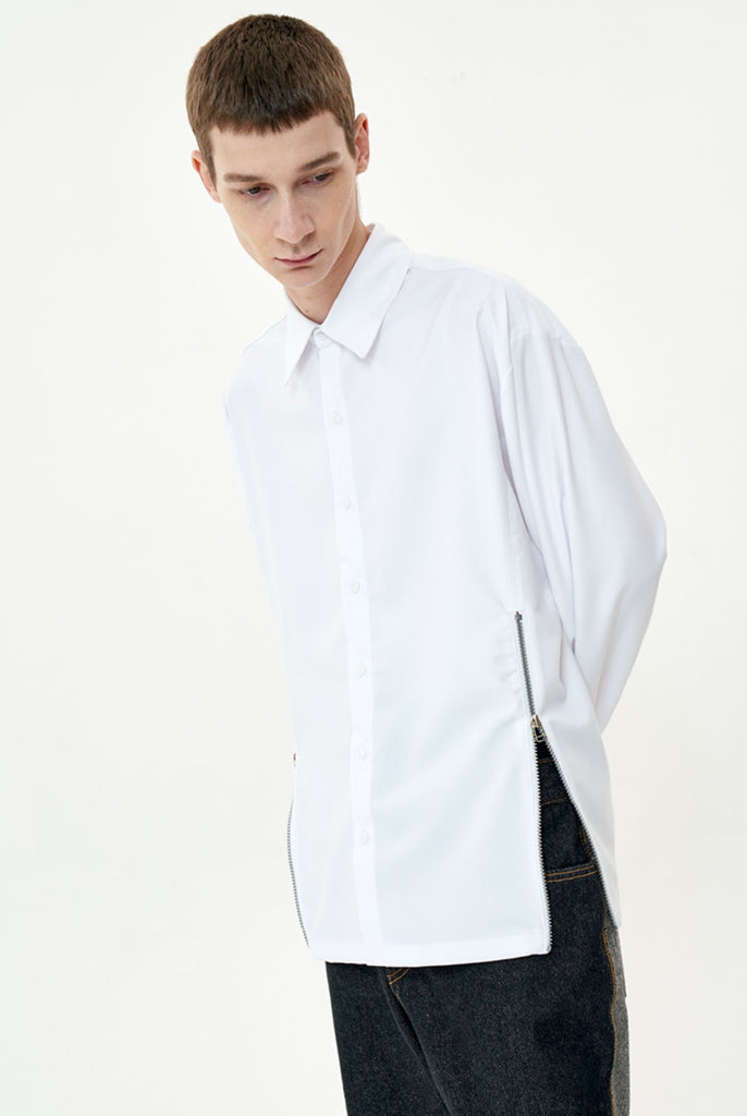 オーワイ(OY) CUTTING ZIPPER SHIRTS-WHITE – UNDERSTUDY CLUB