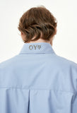 オーワイ(OY) CUTTING ZIPPER SHIRTS-BLUE