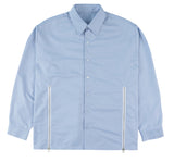 オーワイ(OY) CUTTING ZIPPER SHIRTS-BLUE