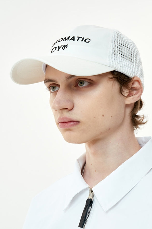 オーワイ(OY) SLOGAN LOGO MESH CAP-WHITE