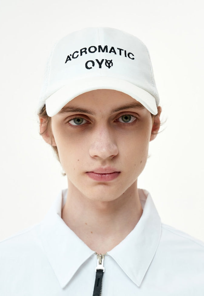 オーワイ(OY) SLOGAN LOGO MESH CAP-WHITE