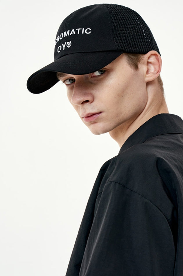 オーワイ(OY) SLOGAN LOGO MESH CAP-BLACK