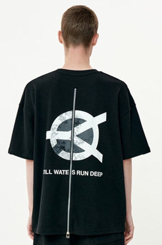 オーワイ(OY) WAVE LOGO ZIPPER T-BLACK