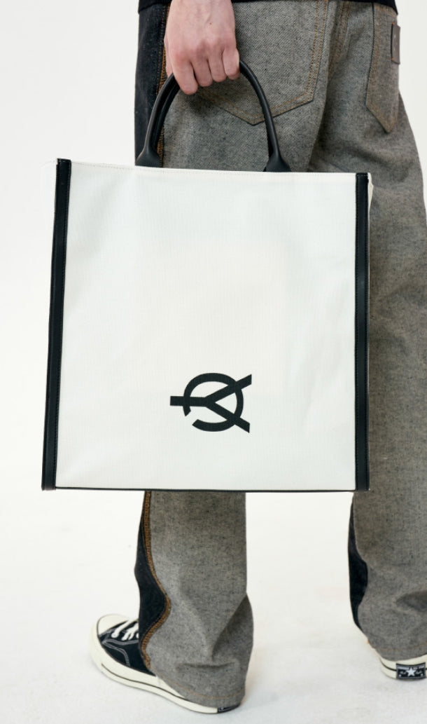 オーワイ(OY) 2 WAY CANVAS LEATHER CROSS BAG-IVORY