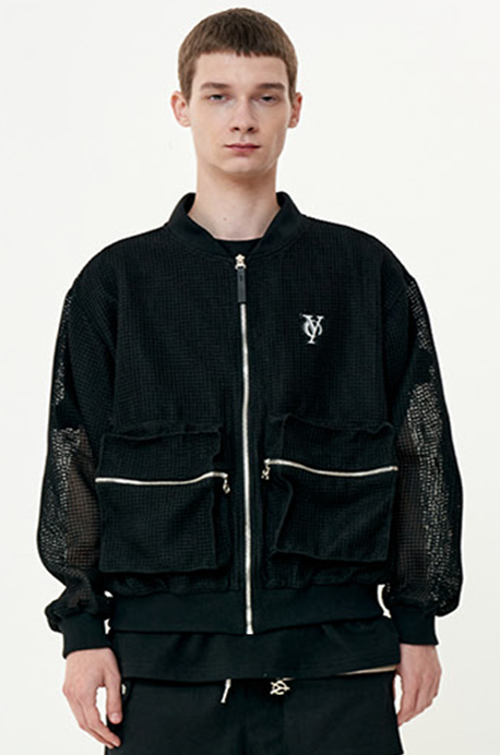 オーワイ(OY) MESH POCKET MA-1 JACKET-BLACK