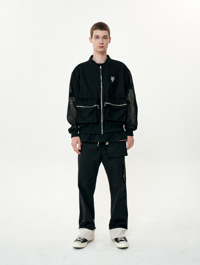 オーワイ(OY) MESH POCKET MA-1 JACKET-BLACK