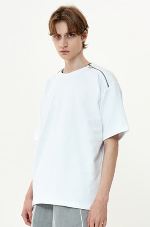 オーワイ(OY) SMOKE TRIPLE LOGO ZIPPER T-WHITE