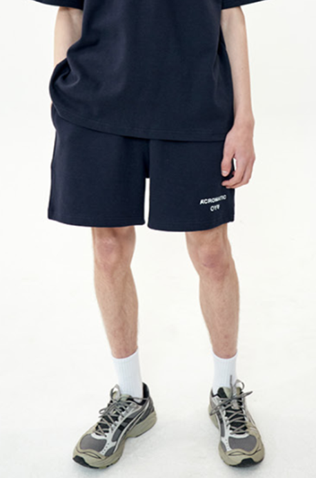 オーワイ(OY) BASIC SLOGAN HALF PANTS-NAVY