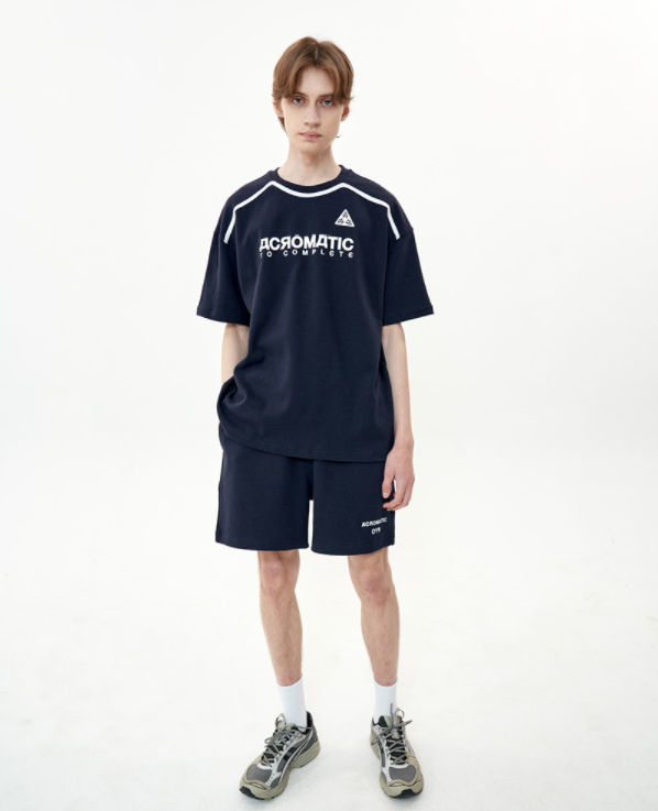 オーワイ(OY) BASIC SLOGAN HALF PANTS-NAVY