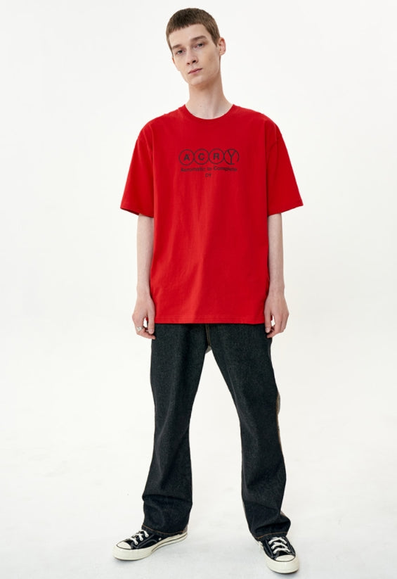 オーワイ(OY) ROUND SLOGAN T-RED