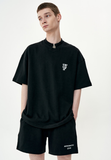 オーワイ(OY) BASIC SLOGAN HALF PANTS-BLACK