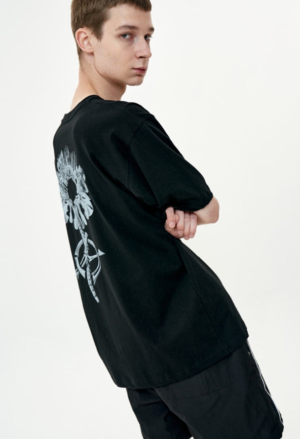 オーワイ(OY) BONE FLOWER LOGO T-BLACK