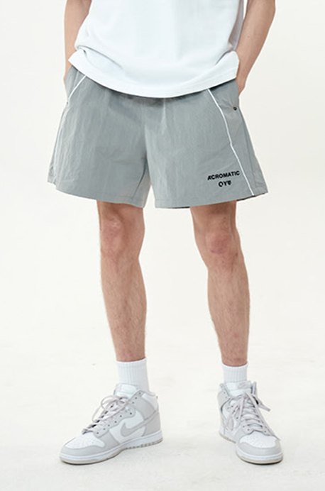 オーワイ(OY) DIAGONAL LINE LOGO HALF PANTS-GREY