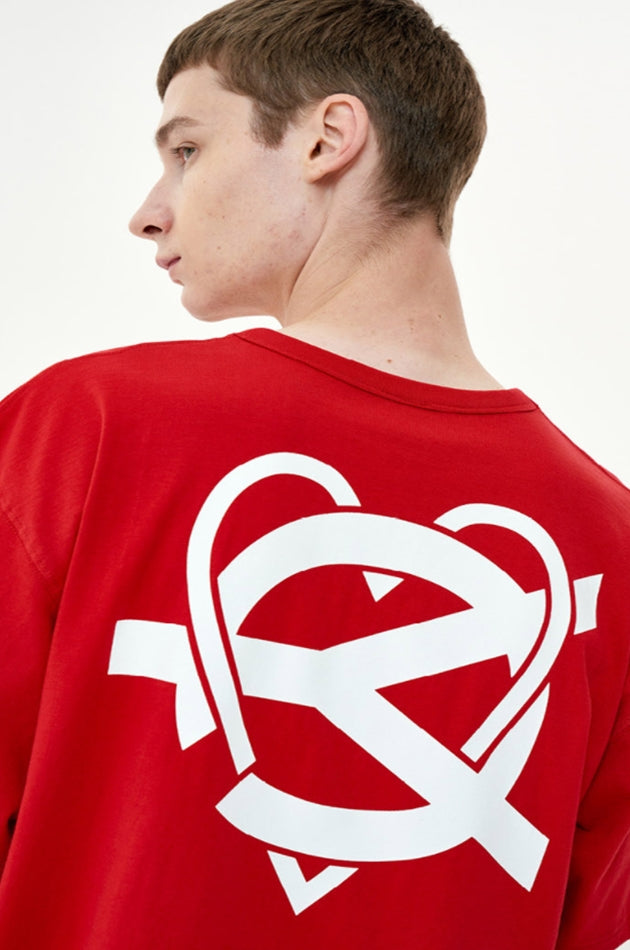 オーワイ(OY) HEART LOGO T-RED