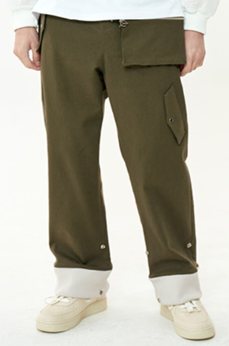 オーワイ(OY) FRONT POCKET RIP PANTS-KHAKI
