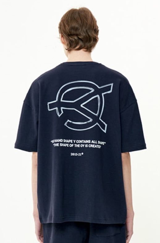 オーワイ(OY) METALLIC LOGO T-NAVY