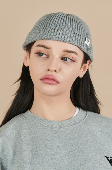 VARZAR(バザール)　rope pattern short beanie gray