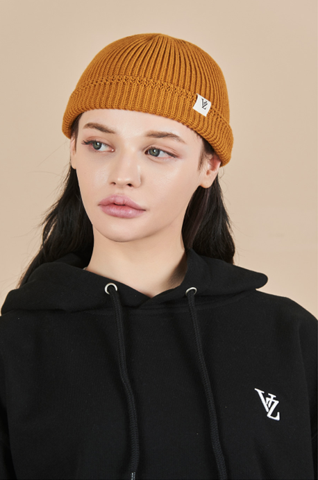 VARZAR(バザール)　rope pattern short beanie mustard