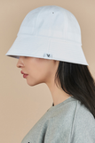 VARZAR(バザール)　Monogram Label Round Bucket Hat White