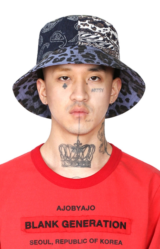アジョバイアジョ（AJOBYAJO) Pattern Mixed Bucket Hat [Navy]