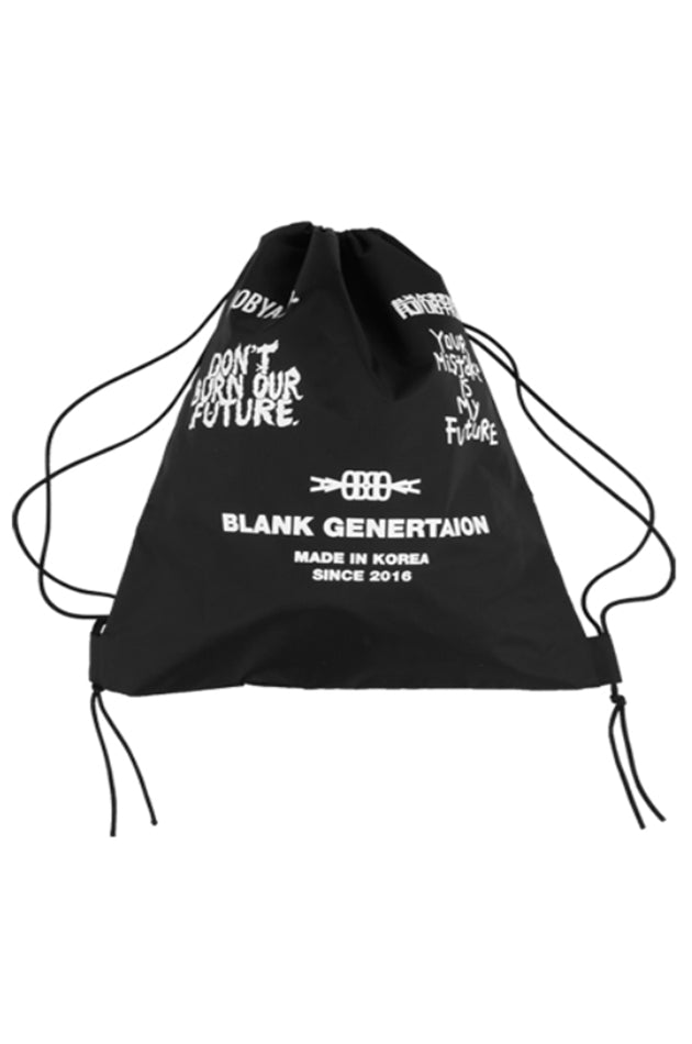 アジョバイアジョ（AJOBYAJO) Total Logo Drawstring Bag [Black]