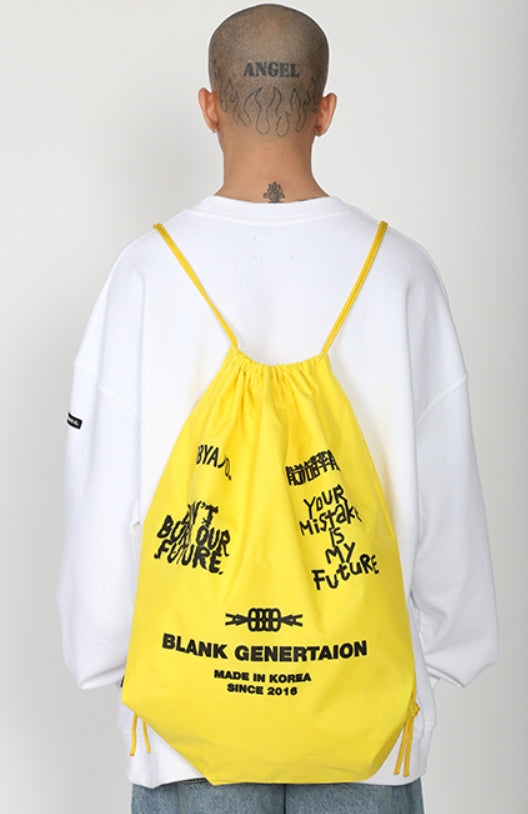 アジョバイアジョ（AJOBYAJO) Total Logo Drawstring Bag [Yellow]