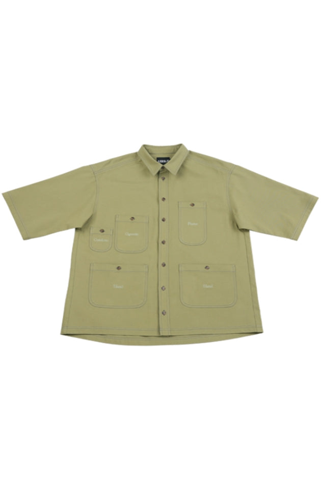 アジョバイアジョ（AJOBYAJO) Oversized Purposeful Pockets Shirt [Green]