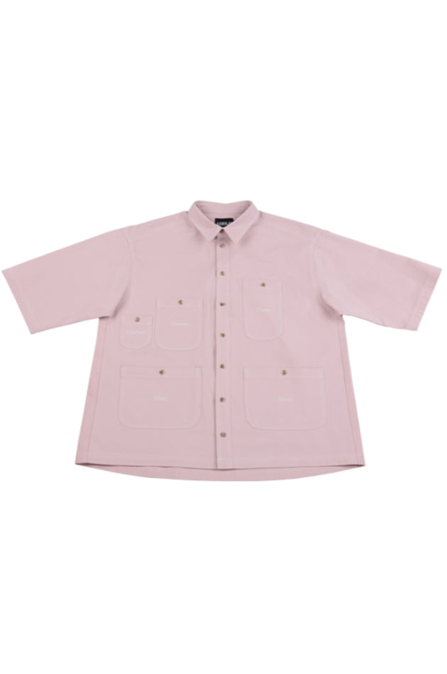 アジョバイアジョ（AJOBYAJO) Oversized Purposeful Pockets Shirt [Pink]