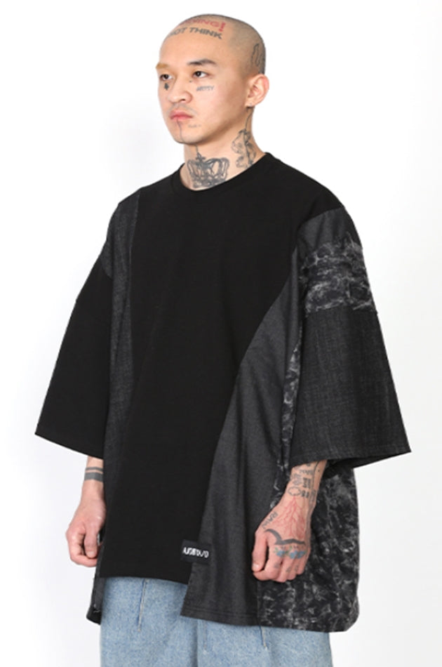アジョバイアジョ（AJOBYAJO) Oversized Mixed T-Shirt [Black]