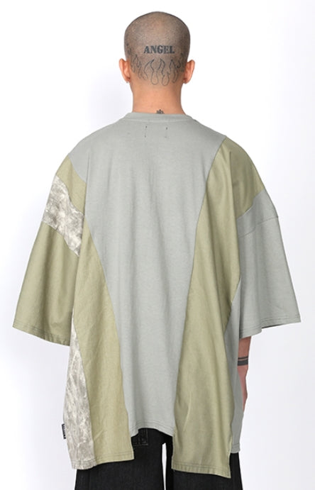 アジョバイアジョ（AJOBYAJO) Oversized Mixed T-Shirt [Khaki]