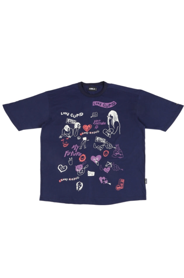 アジョバイアジョ（AJOBYAJO) Itaewon Story Oversized T-Shirt [Navy]