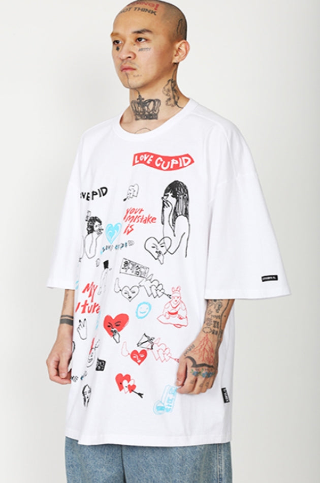 アジョバイアジョ（AJOBYAJO) Itaewon Story Oversized T-Shirt [White]