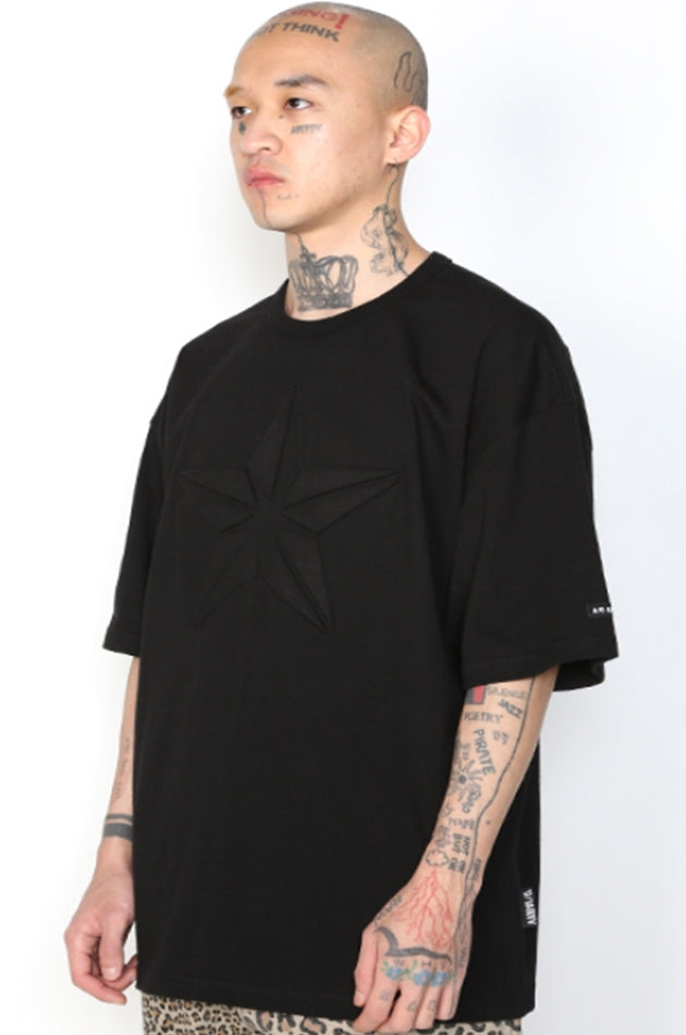 アジョバイアジョ（AJOBYAJO) Star Embossed T-Shirt [Black]