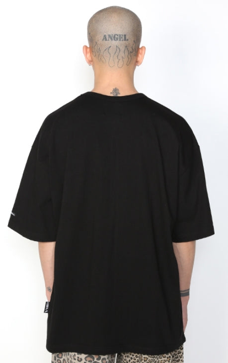 アジョバイアジョ（AJOBYAJO) Star Embossed T-Shirt [Black]