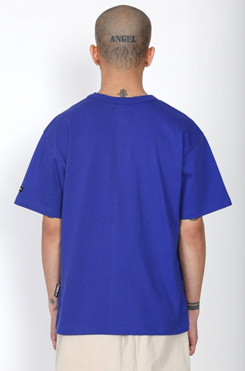 アジョバイアジョ（AJOBYAJO) Star Embossed T-Shirt [Cobalt Blue]