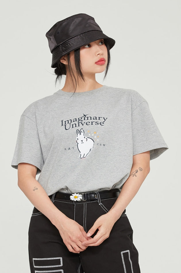 ロマンティッククラウン(ROMANTIC CROWN) WHITE RABBIT TEE_GREY