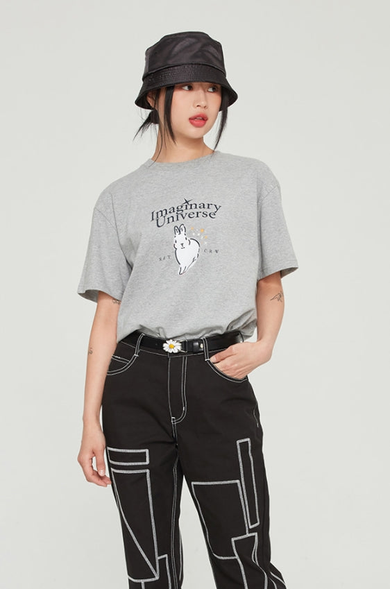 ロマンティッククラウン(ROMANTIC CROWN) WHITE RABBIT TEE_GREY