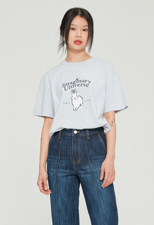 ロマンティッククラウン(ROMANTIC CROWN)  WHITE RABBIT TEE_SKY BLUE