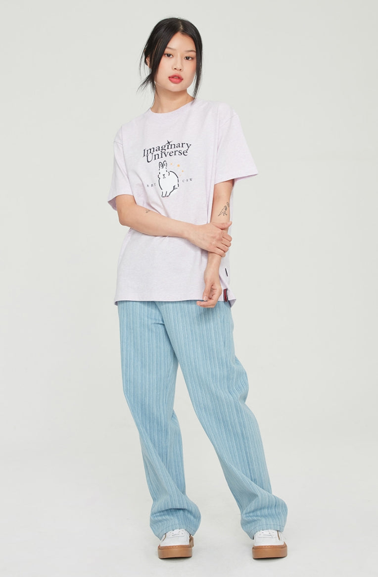 ロマンティッククラウン(ROMANTIC CROWN)  WHITE RABBIT TEE_MELANGE LIGHT PURPLE