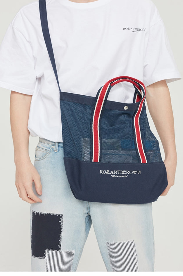 ロマンティッククラウン(ROMANTIC CROWN) MESH BUCKET BAG_NAVY